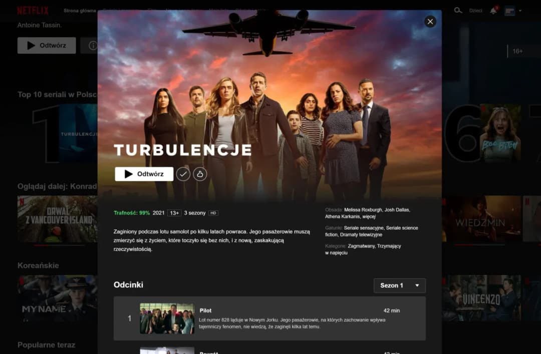 Sezon 1 serialu Turbulencje: poznaj dokładną liczbę wszystkich odcinków